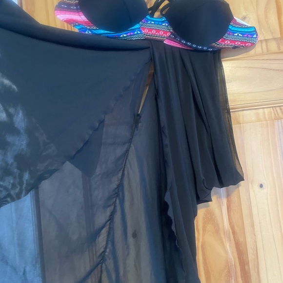 Sheer mesh bikini-dress top with matching bottom. - Picture 5 of 7